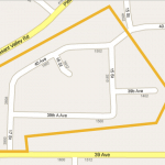 Map of East Hill neighbourhood that will be affected by power outages.