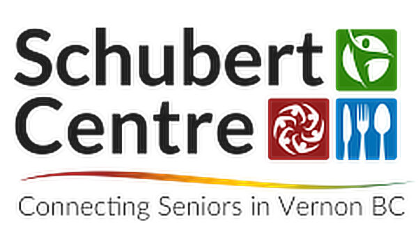 schubert center logo - tagline reads 'connecting seniors in vernon bc'